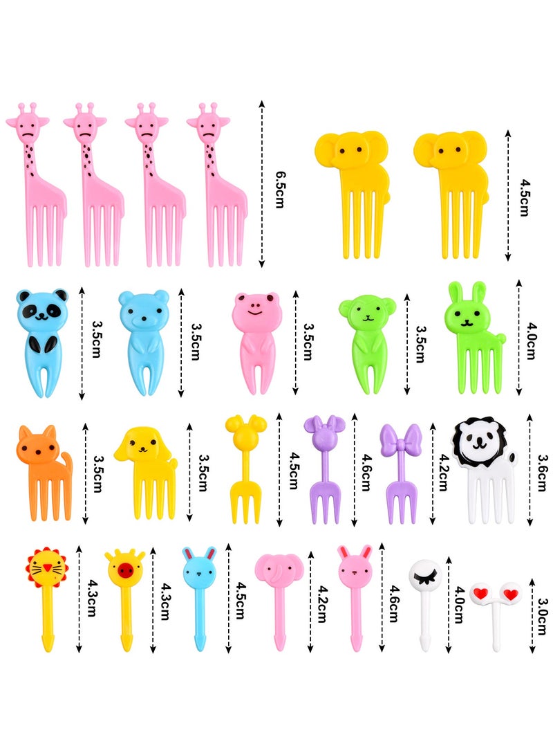 60 Pcs Cartoon Animal Food Picks for Kids, Reusable Fruit Forks, Plastic Mini Forks for Lunch Boxes, Bento Decor, Sandwiches, Cakes, Fruits, and Party - Image 2